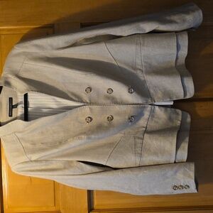 White House Black Market Linen Blend Blazer Jacket Beige Size 20w